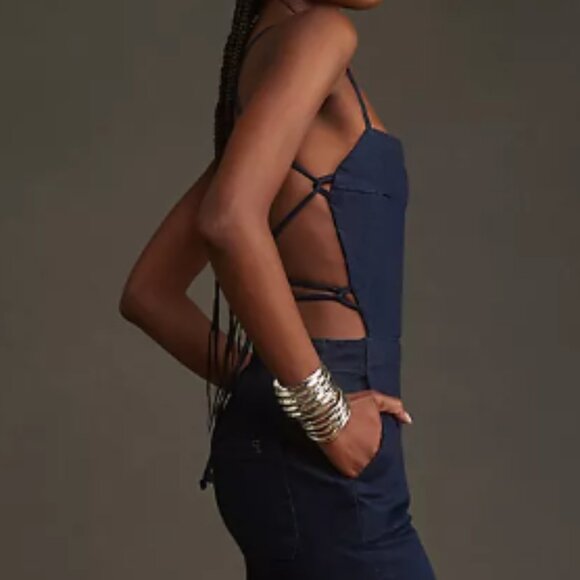 Brand New Pilcro Open-Back Denim Jumpsuit - Picture 5 of 13